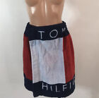 Vtg Tommy Hilfiger Terry Cloth Bath Towel Wrap Flag Logo Swimsuit Coverup Y2k
