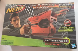 NERF Hasbro Vortex Diatron Multishot Madness Fires 2 Disc At Once W/8 Disc NIB - Picture 1 of 5