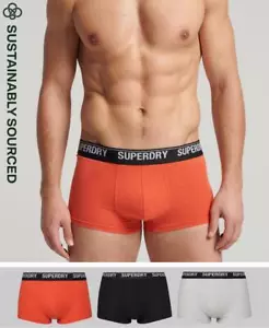 Superdry Organic Cotton Trunk Triple Pack Grey/Black/Orange - Picture 1 of 6