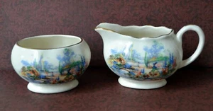 Sandland Ware Sugar Bowl Creamer In an Old World Garden Hanley England Lancaster - Picture 1 of 9