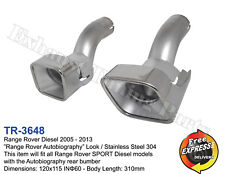 Exhaust tips tailpipes trims for Range Rover Diesel '05-'13 Autobiography Look