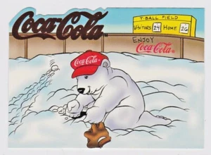 COCA COLA 1996 POLAR BEARS T BALL PRACTICE SUBSET DIE CUT CARD SP4 - Bild 1 von 2