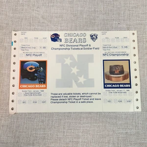 Vintage 1988 NFL Chicago Bears Unprinted Divisional & Championship Tickets - Picture 1 of 2