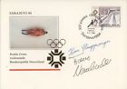 1984 SARAJEVO OLYMPICS Cover SIGNED HANS STANGGASSINGER,  FRANZ WEMBACHER