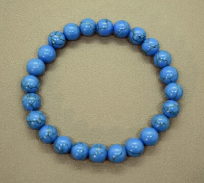 EDELSTEIN KUGEL ARMBAND+ENERGIE-ARMBAND+ 1 A+NATUR +Ø 8 mm+ 120 Steinsorten +NEU - Bild 1 von 2