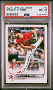 Topps 2022 edición británica Spencer Strider novato RC #70 gema como nueva PSA 10 Braves - Imagen 1 de 3
