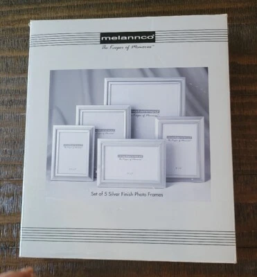 Melannco Set Of 5 Silver Finish Photo Frames Open Box. - Image 1 of 4