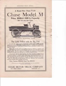 1913 Chase Model M Express Truck Print-Ad/ - Picture 1 of 1