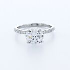 2.77ctw Natural Diamonds F/si1 Round Cut 18k Gold Four-prong Classic Accent Ring