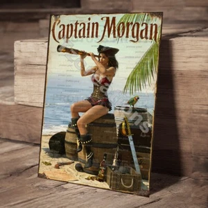 Captain Morgan Vintage Metal Tin Plaque Signs Man Cave Pub Club Cafe TIKI BAR - Picture 1 of 9