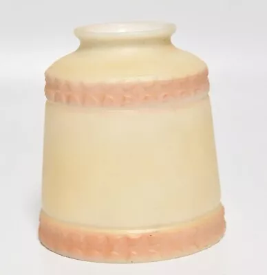 VINTAGE ART DECO  YELLOW TINT AND PINK GLASS LAMP SHADE - Image 1 of 4