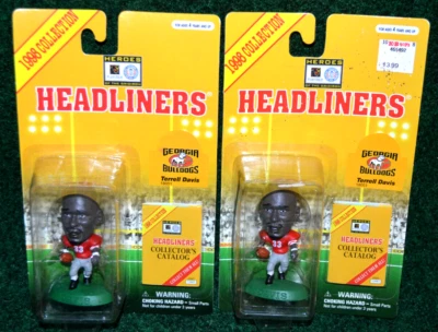 Figuras de cabeza de cartel Corinthian 1998 Georgia Bulldogs Terrell Davis Denver Broncos Foto 1 de 4