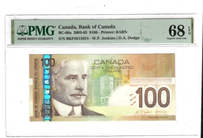 Canada, 100 Dollars, Jenkins/Dodge,BC-66a 2003 BKF, Gem UNC-PMG 68 EPQ - Image 1 of 2