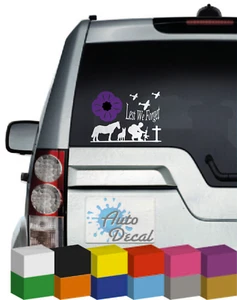 Lest We Forget Purple Poppy Vinyl Car Decal / Sticker / Graphic Remembrance Day - Picture 1 of 1