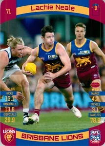 2021 BRISBANE LIONS AFL Card LACHIE NEALE Teamcoach - Picture 1 of 2