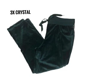 3x Pantalones acampanados cortos de cristal LulaRoe terciopelo verde pino se adapta a 24/26 - Imagen 1 de 2
