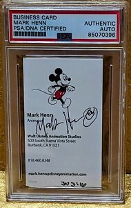 Mark Henn Walt Disney Animation PSA Autograph Signed Business Card Jungle Book