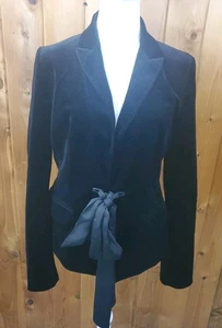 Ann Taylor Size 8 Women's Velvet Blazer Jacket Bow Tie Closure Day / Night - Picture 1 of 14