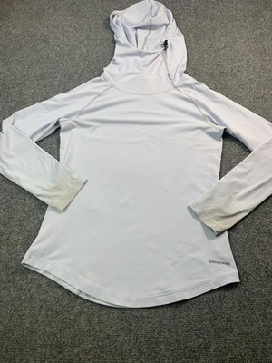Patagonia Shirt Womens Small Blue Long Sleeve Hoodie Lightweight Pocket Active - Image 1 of 4