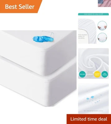 Sábanas moisés de algodón impermeables de lujo - Paquete de 2 ideales para colchones estándar Foto 1 de 4