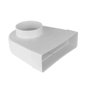 PVC Umlenkstück Rundrohr 150 mm auf Flachkanal 204x60 mm Übergang Adapter Abluft - Bild 1 von 2