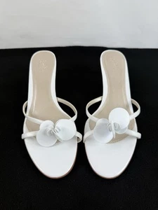 Starlet by Star Jones Platform Heels Sandals Open Toe Slip On White Womens Sz 12 - Imagen 1 de 14