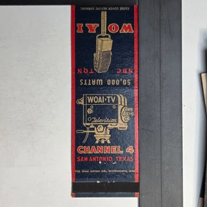 WOAI Channel 4 San Antonio Texas Vintage Television Camera Matchbook - Bild 1 von 3
