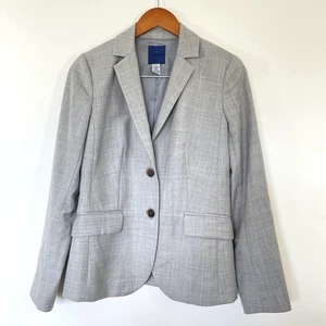 J. Crew Damen Super 120s Wolle Zwei Knopf Blazer Größe 2 Hellgrau Karriere Büro - Bild 1 von 9