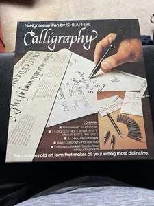 VINTAGE SHEAFFER CALLIGRAPHY SET INC PEN ,NIBS, INK, INSTRUCTION BOOKLET,EXC CON - Picture 1 of 18