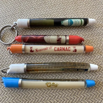 Vintage Keychain Lot Moveable Floaty Pens 5 - Image 1 of 3