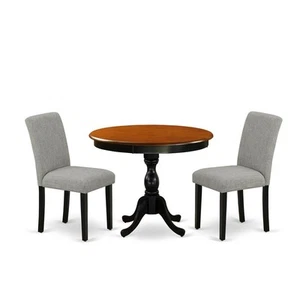 East West Furniture 3-Pc Dinning Room Set Contains a Round Dining Room Table... - Picture 1 of 2