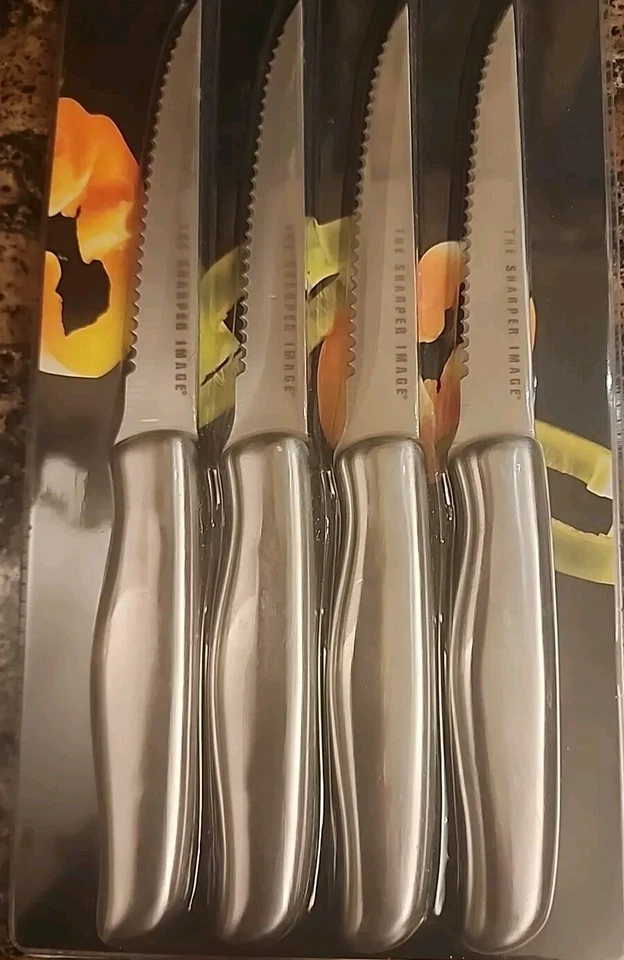 Juego de 4 cuchillos para carne de acero inoxidable Sharper Image NUEVO Foto 1 de 3