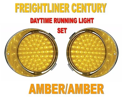 Juego de luces diurnas Freightliner Century ámbar LED ámbar lentes LT y RT Foto 1 de 3