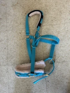 Longier Caveson Nylon PFERD größenverstellbar NEU * hellblau TEKE - Bild 1 von 3