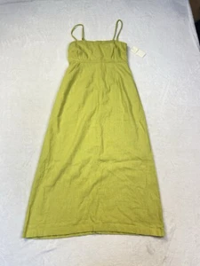 Abercrombie & Fitch Green Linen Blend Maxi Dress Small Women's NWT Beach - Picture 1 of 11
