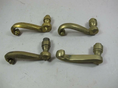 2 Pairs Of Vintage Solid Brass Bathroom Faucet Handles Cover