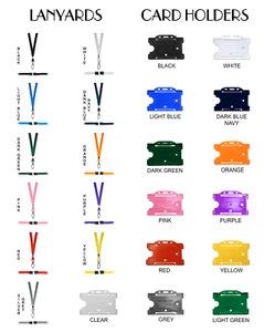 Cordino Tracolla Corda Metallo Clip & Identità Plastica Id Badge Carta Pass - Picture 1 of 1