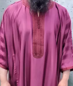 Herren Marokkanischer Gandora Gandoura Kaftan Thobe Kurzarm - Bild 1 von 3