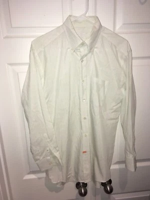 Camisa de vestir con botones para hombre PRADA - Auténtica Italia - Patrón blanco verde - 15,75/40 Foto 1 de 4