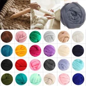 Super Chunky Yarn Arm Knitting Blanket Bulky Yarn Merino Wool Handmade DIY Yarn - Picture 1 of 22