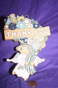 Vintage Christmas ornament Ceramic Thank you angel - Picture 1 of 3