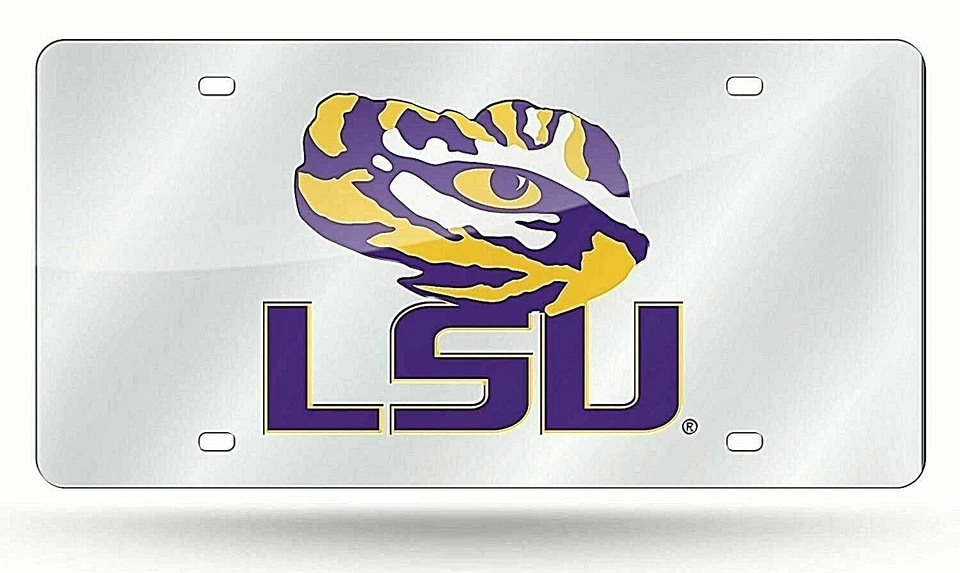 Louisiana State LSU Tigers NCAA Silver Laser Tag License Plate - Image 1 of 1
