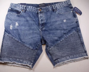AMERICAN RAG Cloud Wash Moto Denim Jean Shorts 40x8.5 40 - Picture 1 of 4