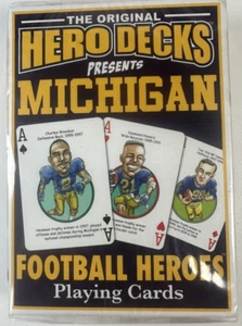Michigan Hero Deck Playing Cards Michigan Wolverines Football Go Blue SEALED - Bild 1 von 5