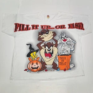 Camiseta de Colección Años 90 Looney Tunes Mujer Talla 26W/28W Halloween Truco o trato Taz - Imagen 1 de 12