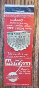 SEATTLE, WASHINGTON: MORRISON HOTEL MATCHBOOK MATCHCOVER -E - Picture 1 of 1