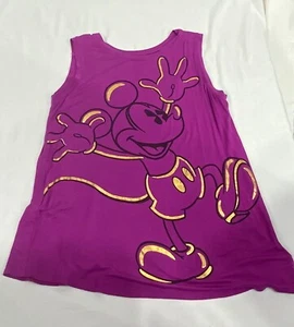 T-Shirt Disney Parks Damen Mickey Racer hinten Tank Top gold lila Größe M - Bild 1 von 3