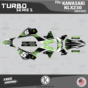 Graphics Kit for KAWASAKI KLX230 (2020-2023) Turbo - Green - Bild 1 von 6