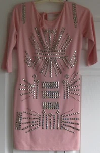 NEW short Pink backless silver trimmed Dress by Cotton Club, size 12 - Picture 1 of 2