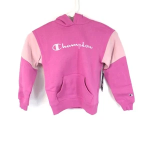 Champion Mädchen rosa Hoodie Kängurutasche Logo XS (4/5) neu mit Etikett $ 40 - Bild 1 von 3